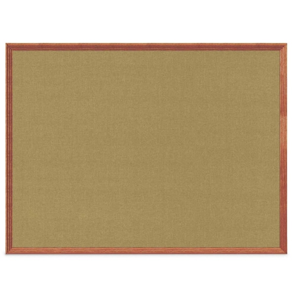 United Visual Products Decor Wood Combo Board, 60"x48", Cherry/White Porcelain & Pearl UV704DEFAB-CHERRY-WHTPORC-PEARL - main